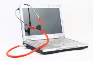 Stethoscope and laptop