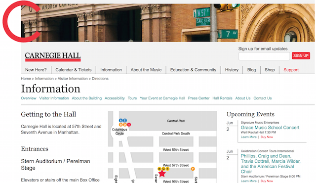 Screen Capture from Carnegie Hall Web site - Deliberate Practice Practice Practice