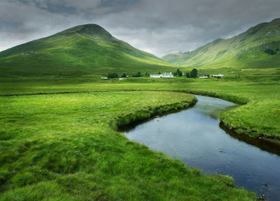 Photo of a winding river in Scotland