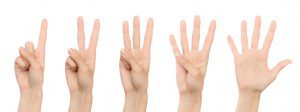 photo of five hands