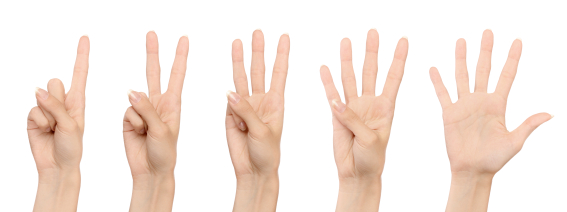 photo of five hands