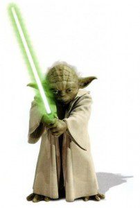 Image of Yoda with Light Saber