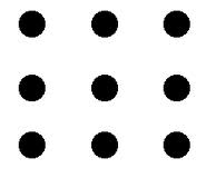 Nine Dots Puzzle Image - a classic for illustrating how perceptual blocks  interfere with problem solving.