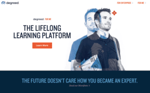 Screenshot from Degreed Lifelong Learning Web site