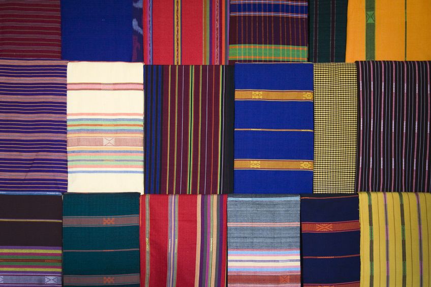 Photo of multi-color textile weaving