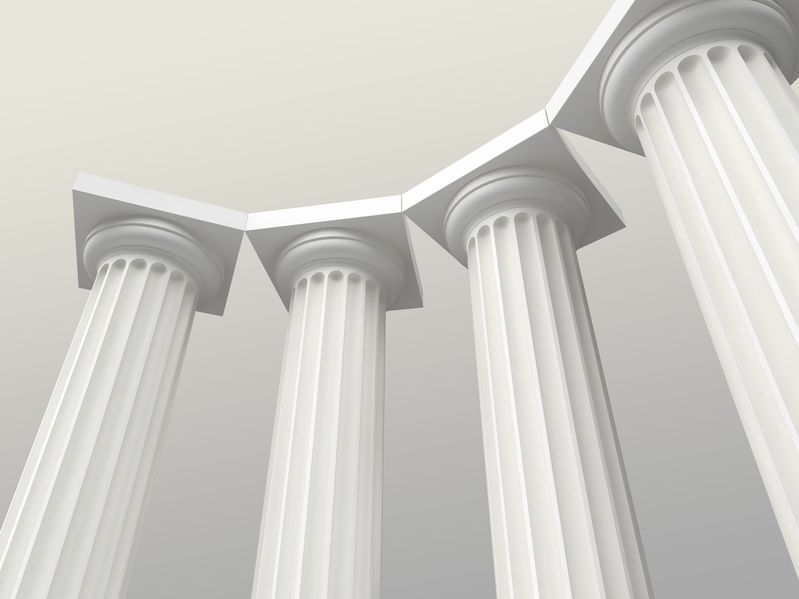 Photo of four white columns - pillars long healthy life
