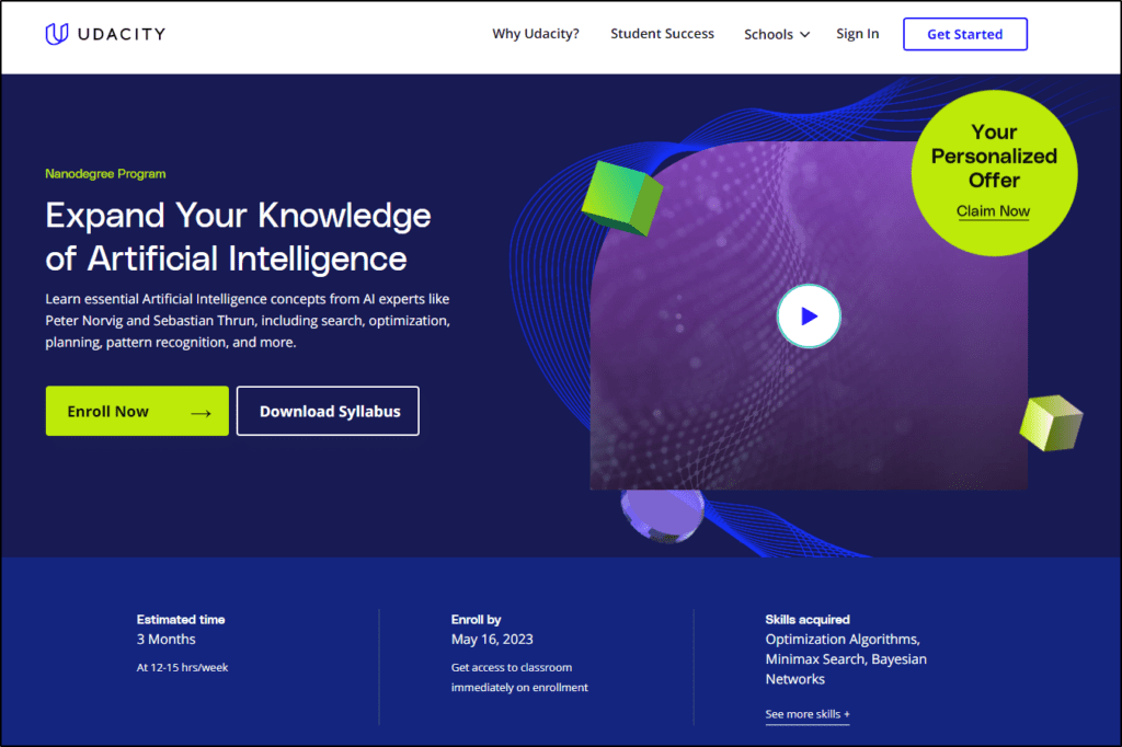 Udacity nanodegree in artificial intelligence