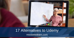 Woman teaching online course on a laptop - 17 Alternatives to Udemy